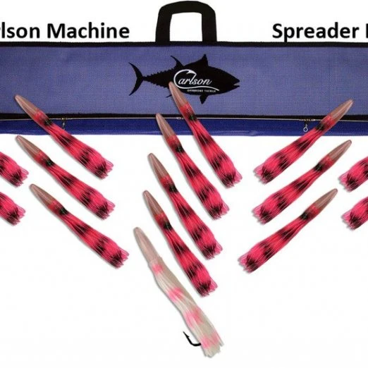 Trolling Lures Carlson Machine Spreader Bar 36" With 14 9" Machine Lures And 12" Machine Stinger 3 Trolling Lures Carlson Machine Spreader Bar 36" With 14 9" Machine Lures And 12" Machine Stinger