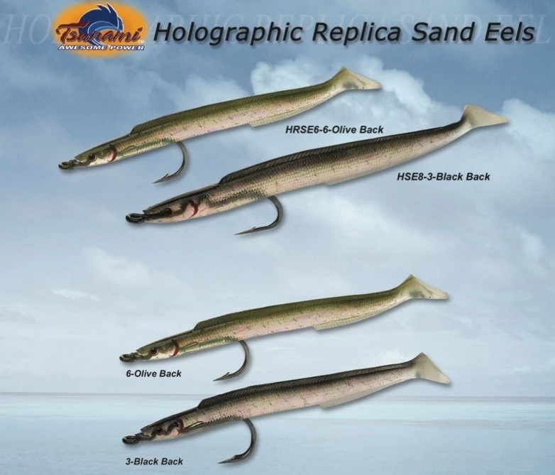 Soft Plastics Tsunami Holographic Replica Sand Eels 3 Soft Plastics Tsunami Holographic Replica Sand Eels
